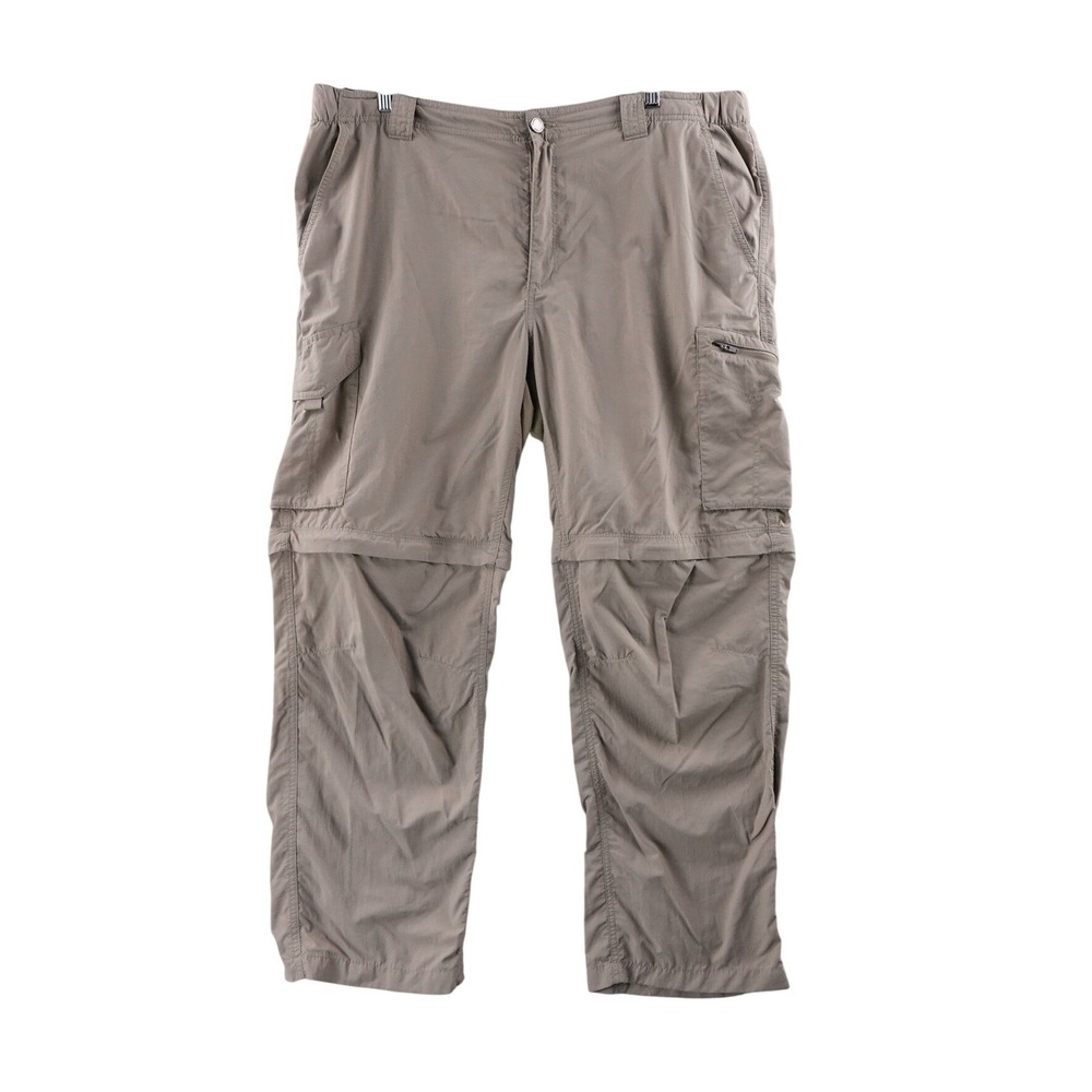Columbia Men's 40x30 Convertible Hiking Pants Khaki Zip‎ Off Legs Sun Protection